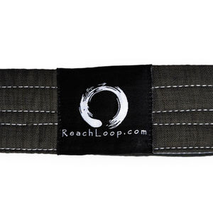 16" Reach Loop Yoga / Stretching Strap / Band - Black Linen